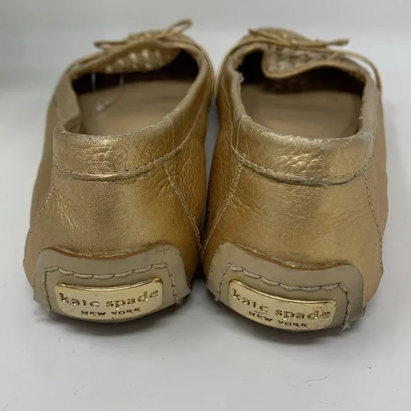 Kate Spade Gold Woven Loafers Size 7 - Picture 7 of 16